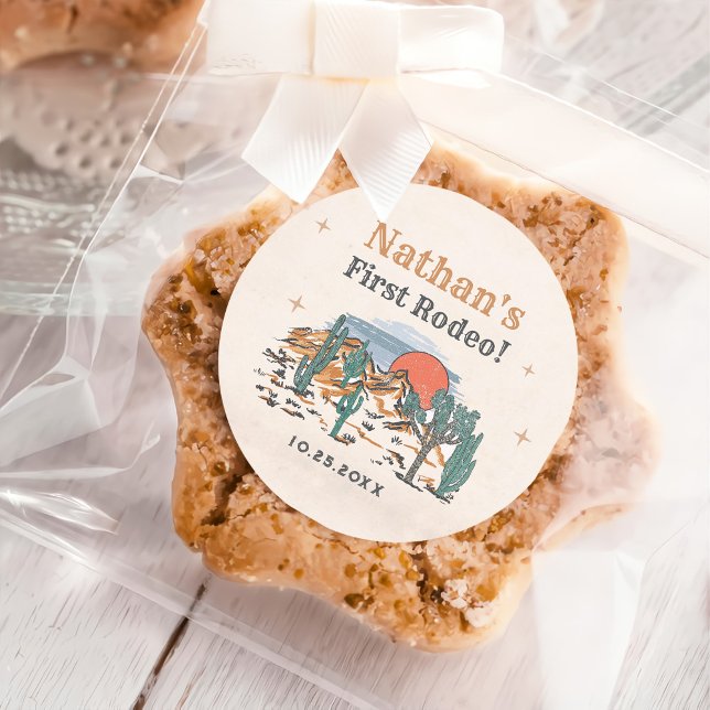 Adesivo Primeiro aniversario Rodeo Ocidental do Cowboy (Criador carregado)