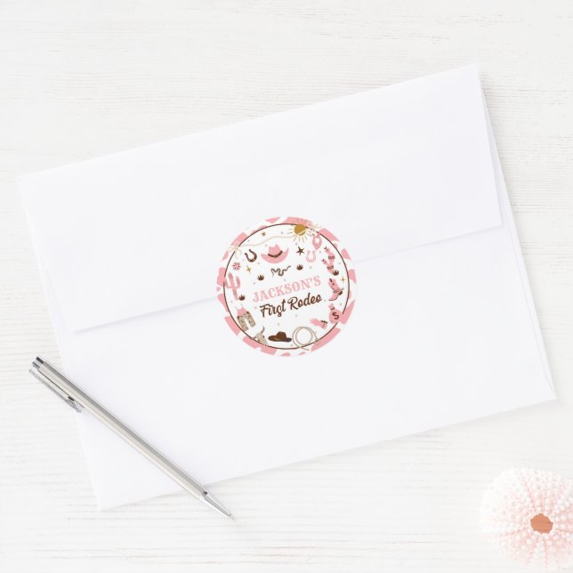 Adesivo Primeiro aniversario Rosa da Primeira Rapariga do  (Envelope)