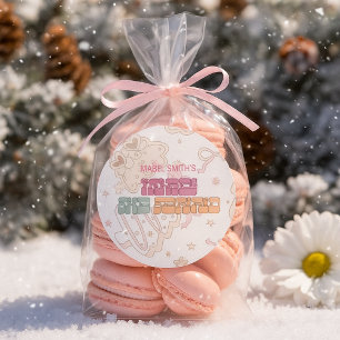 Adesivo Primeiro aniversario Rosa GingerBread Winter Onede
