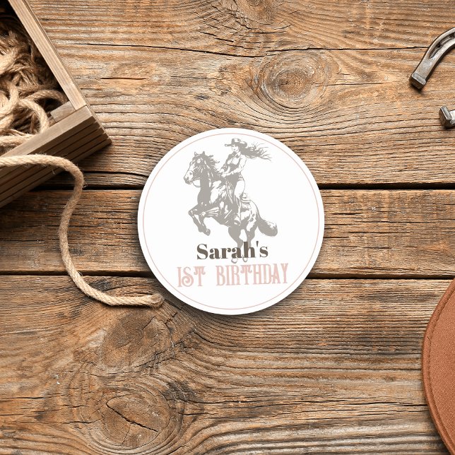 Adesivo Primeiro aniversario Rosa Ocidental (Criador carregado)