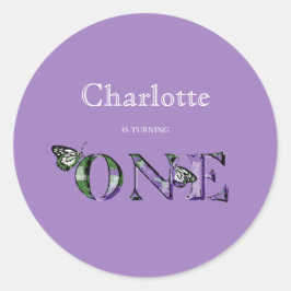 Adesivo primeiro aniversario Roxo UM