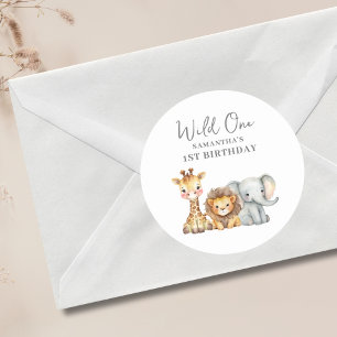 Adesivo Primeiro aniversario Safari Selvagem