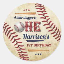 Adesivo Primeiro aniversario Vintage Baseball Boys