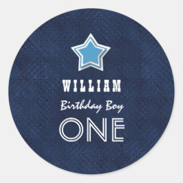 Adesivo primeiro aniversario White Star D05Z, Marinho de u