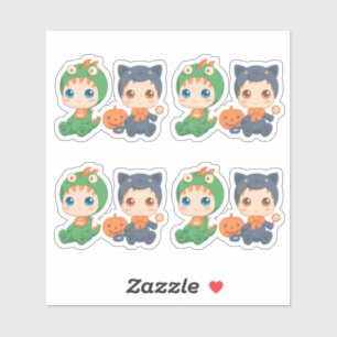 Adesivo Primeiro Bebês do Halloween Dragão de Gato Conjunt