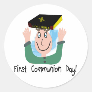 Adesivo Primeiro comunhão Day~~ " menino com bíblia "