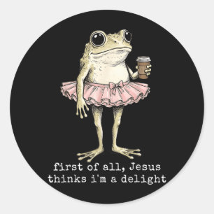Adesivo Primeiro De Jesus Acha Um Delícia Sapo Café Meme