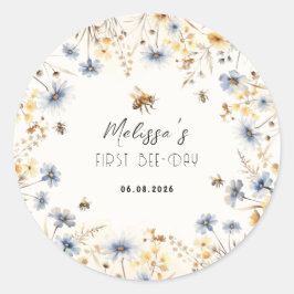 Adesivo Primeiro Dia das Abelhas - 1º Aniversário Floral