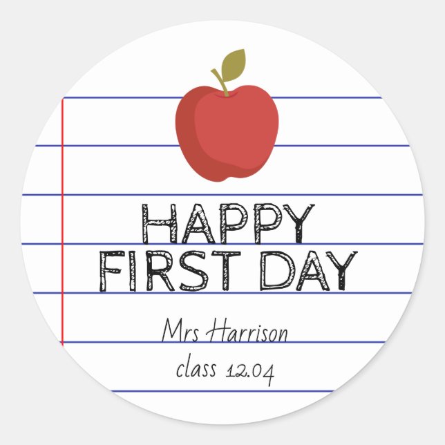 Adesivo Primeiro dia de volta à Escola Professora Cookie (Frente)