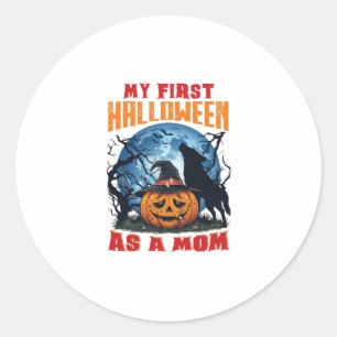 Adesivo Primeiro Halloween Como Mãe Abóbora Lobo Lua_1