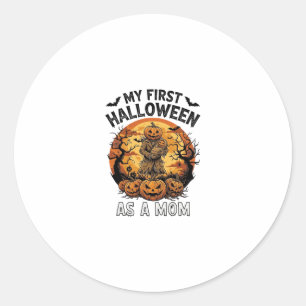 Adesivo Primeiro Halloween Como Mamãe Abóbora Espantalho B