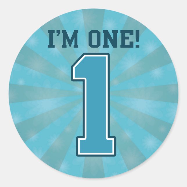 Adesivo Primeiro menino do aniversário, eu sou um, número (Frente)