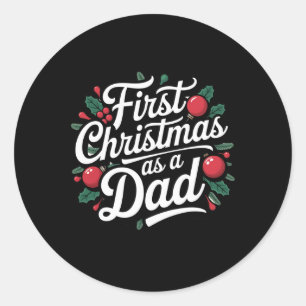 Adesivo Primeiro Natal Como Feriado Da Família Pai Novo