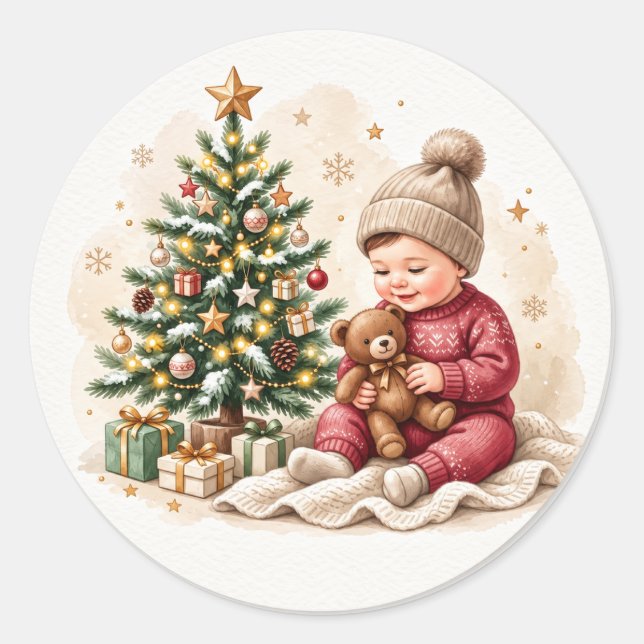 Adesivo Primeiro Natal do Bebê (Frente)
