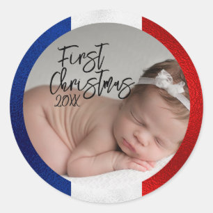 Adesivo Primeiro Natal do Bebê Francês