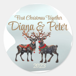 Adesivo Primeiro Natal juntos - ornamento personalizável