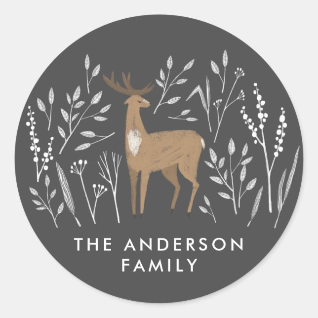 Adesivo Primeiro Natal, renas naturais delicadas 1 foto (Frente)