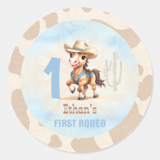 Adesivo Primeiro primeiro aniversario Rodeo Western Cowboy