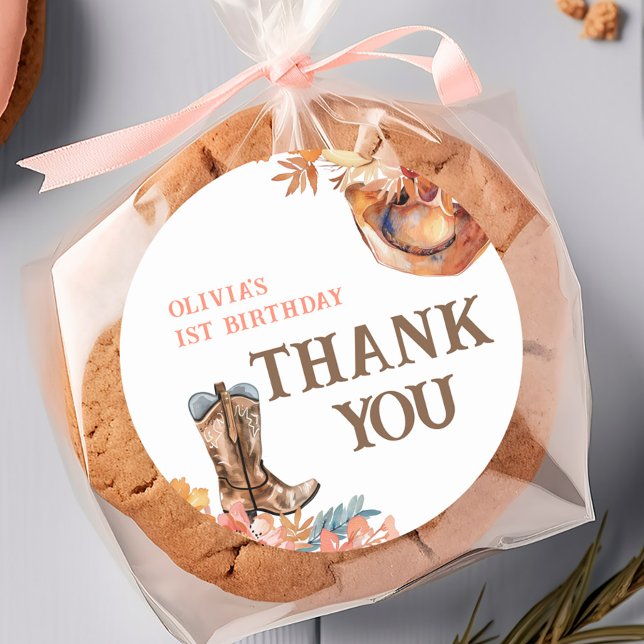 Adesivo Primeiro primeiro aniversario Rodeo Western Girl (Criador carregado)