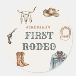Adesivo Primeiro Rodeio Cowboy do Oeste Selvagem Azul Aniv