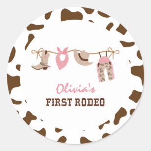 Adesivo Primeiro Rodeio Cowboy Western de 1º Aniversário