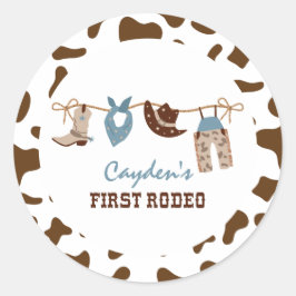 Adesivo Primeiro Rodeio Cowboy Western de 1º Aniversário