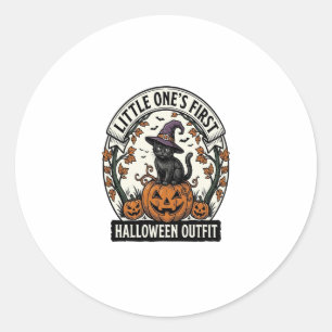 Adesivo Primeiro Traje de Halloween Vintage Gato Preto Abó