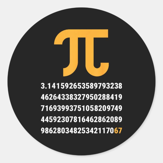 Adesivo Primeiros 100 Dígitos De Pi 67 Nerds Geeks Profess (Frente)