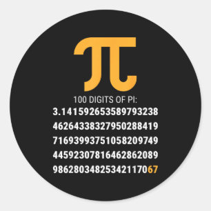 Adesivo Primeiros 100 Dígitos De Pi 67 Nerds Geeks Profess