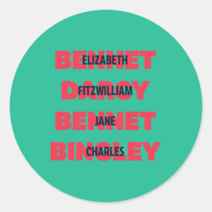 Adesivo Primeiros e Sobrenomes dos Caracteres de Orgulho e