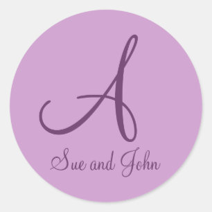Adesivo Primeiros Nomes e Última Mauve Inicial A