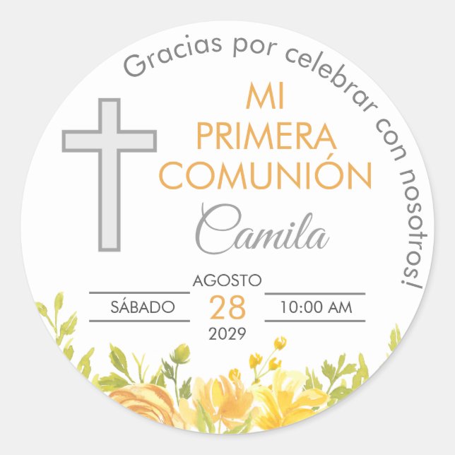 Adesivo Primera Community Gifts and Favors First Communes (Frente)