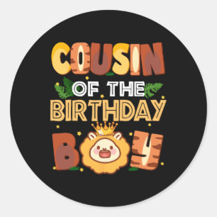 Adesivo Primo Do Aniversário Do Partido Familiar Lion