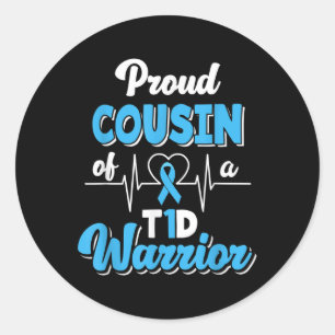 Adesivo Primo Orgulhoso De Um Guerreiro T1d Diabetes Diabé