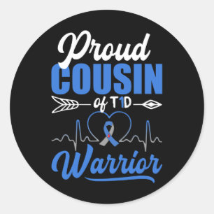 Adesivo Primo Orgulhoso do T1d Guerreiro Diabetes Sensibil