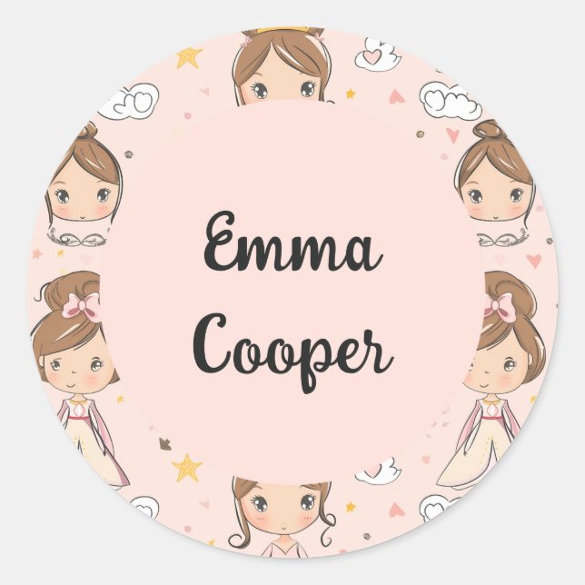 Adesivo Princas e Corações Pastas Suaves Crianças (Frente)