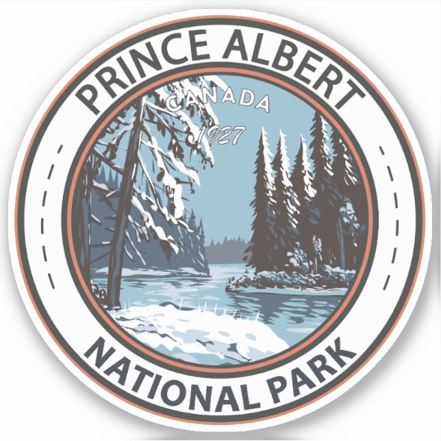 Adesivo Prince Albert National Park Canadá em Arte de inve (Frente)