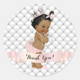 Adesivo Princesa Afro-Americana Diamantes Bege Rosa