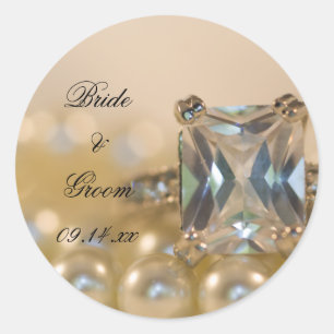 Adesivo Princesa anel de diamante e pérolas brancas que