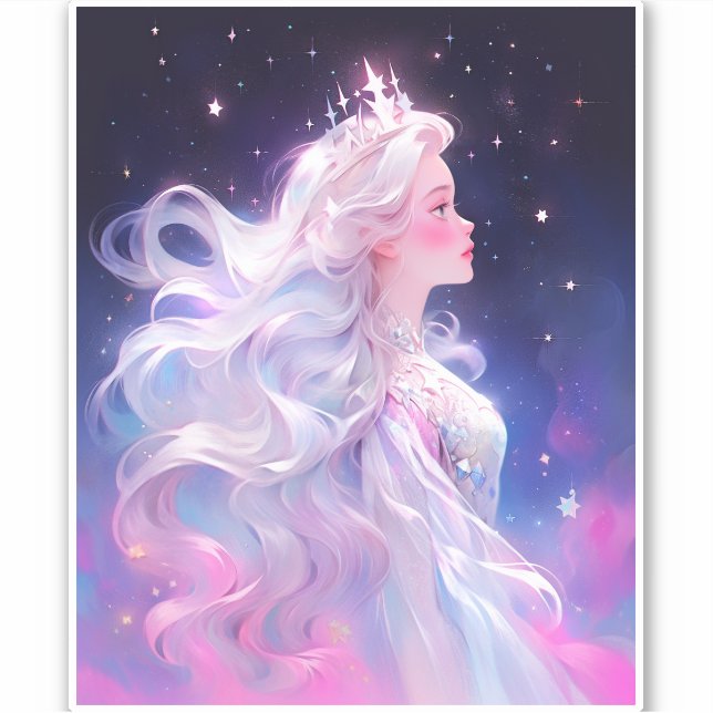 Adesivo Princesa Anime Feita De Estrelas (Frente)