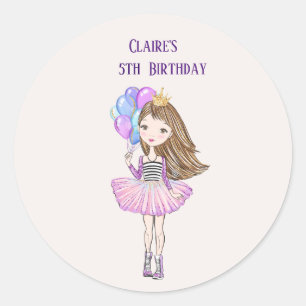 Adesivo Princesa Aniversário da Menina