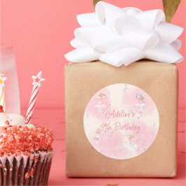 Adesivo Princesa Ballerina Birthday Clássico Redondo