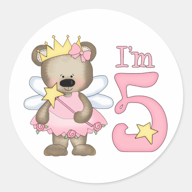 Adesivo Princesa Bear 5 Birthday (Frente)