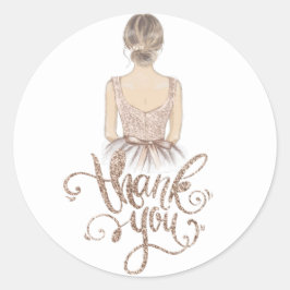 Adesivo Princesa Birthday Beige Glitter Obrigado
