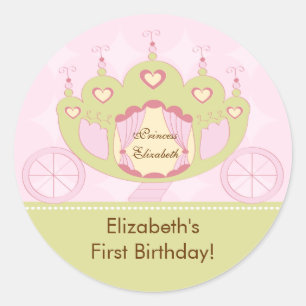 Adesivo Princesa Birthday Sticker Bonito Carruagem Real