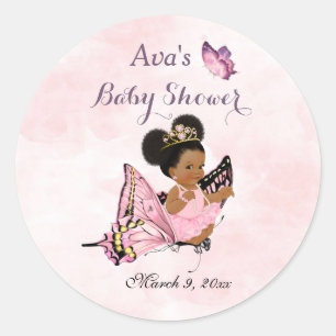Adesivo Princesa Borboleta Bebê Menina Rosa Clássico Redon