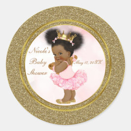 Adesivo Princesa Brilho Dourado Rosa Vintage Bebê Menina P