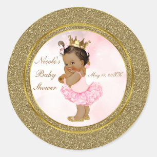 Adesivo Princesa Brilho Rosa Dourado Vintage Bebê Menina M
