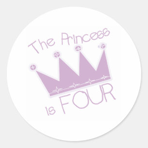 Adesivo Princesa Coroa 4º Aniversário