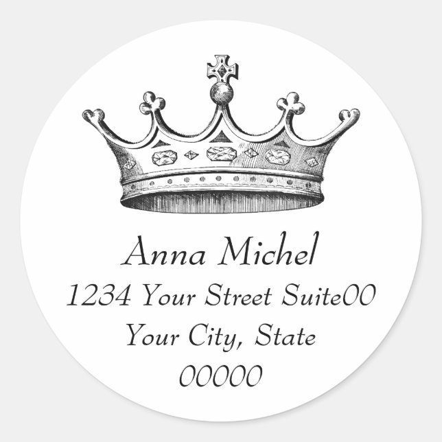Adesivo Princesa Crown Address Sticker (Frente)